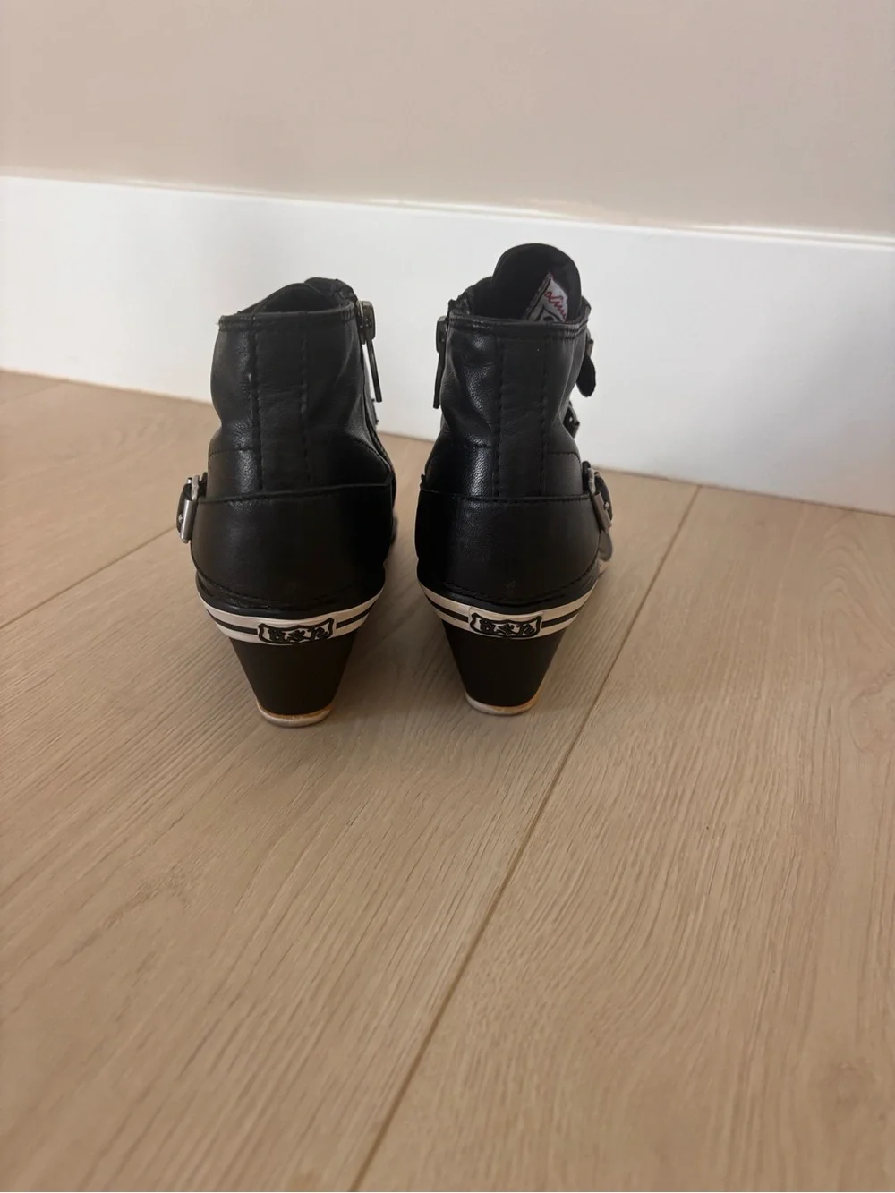 Ash Black High-Top Wedge Buckle Sneakers- Women's Sz 7